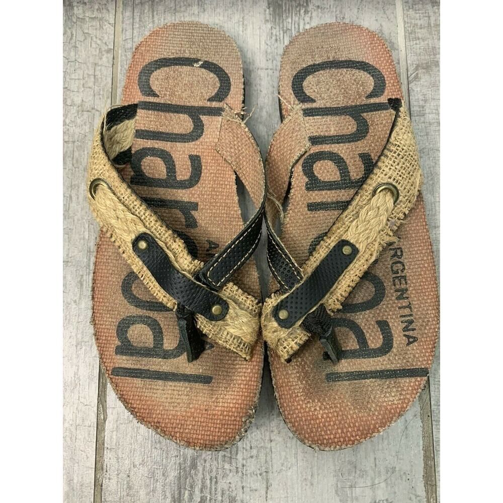 CHARCOAL Argentina Thong Flip Flop Sandals Flats Slip On Slides Designer 8
